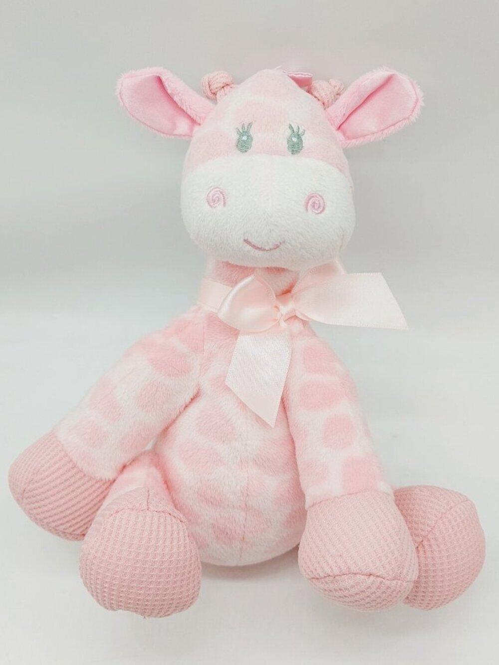 FIRST & MAIN Jingles Pink Giraffe 9" Plush Rattle Sitting Baby Stuffed Toy